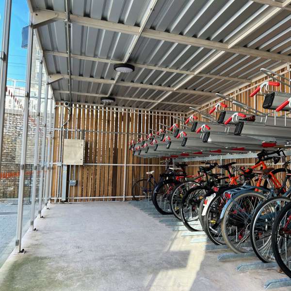 Hackney Central Overground Station Receives Bespoke Falco Cycle Hub with Secure Mobile App Access Falco UK LTD